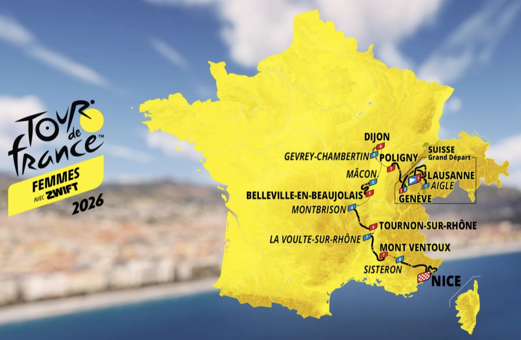 Map Tour de France femmes 2026